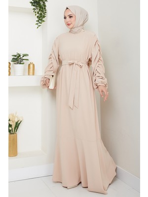 inStyle Krep Lastikli Taş Elbise