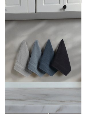 DNZGÜLCAN Lera 4'lü 30X50 Havlu Seti El Yüz Mutfak Havlusu | %100 Pamuk - Hızlı Kuruyan - Yumuşak