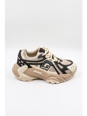 Guja İthal Seri Kadın Sneaker Spor Ayakkabı GJ366 - Bej - 36