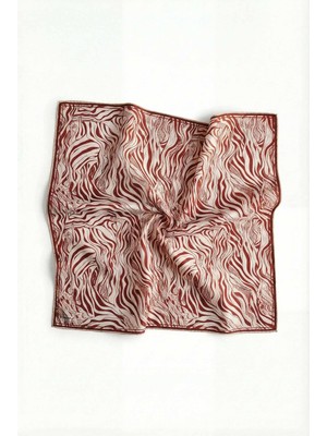 Pamuk Karışımlı Eşarp Pudra Zebra Desen Soft Dokulu Kaymaz 90X90