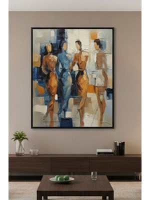 Safir Design Modern Soyut Figüratif Kadın Silüetli Çerçeveli Tablo