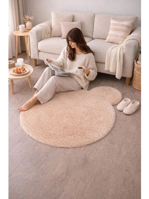 Saymine Kuzu Post Peluş Ince Halı Süet Taban - Yumuşak Dokulu Tüy