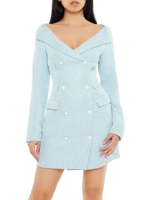 F21 Tüvit Çift Düğmeli Mini Elbise