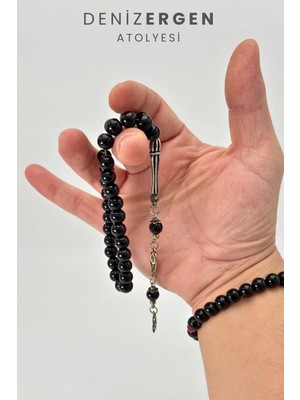 Deniz Ergen Tesbih Orjinal Sertifikalı Onyx Taşı Bileklikli Erkek Hediyelik Set Tesbih