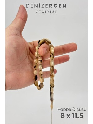 Deniz Ergen Tesbih Sertifikalı Üst Düzey Doğal Koç Boynuzu Sistem Püsküllü Tesbih