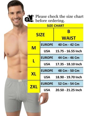 Uniquetrenders  Erkek %100 Pamuklu 3'lü Süprem Kumaş Penye Boxer