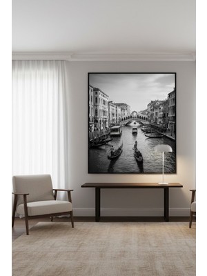 Safir Design Modern Nostaljik Venedik Manzarası Çerçeveli Tablo