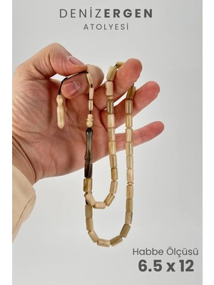 Deniz Ergen Tesbih Sertifikalı Üst Düzey Doğal Koç Boynuzu Sistem Püsküllü Tesbih