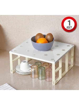 1 Adet Dolap Içi Düzenleyici Raf Tabak Bardak Rafı Metal Kaliteli Raf