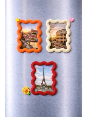 3'lü Set Mini Çerçeve Buzdolabı Magneti 