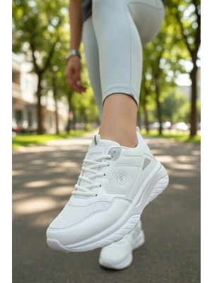 Enoch Kadın Ortopedik Fileli Yüksek Taban Spor Ayakkabı