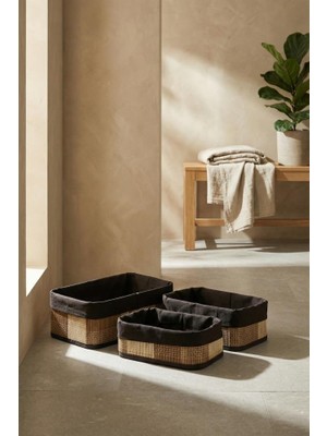 Acar Bambu 3 'lü Sepet Açık Kahve