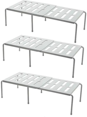 Microcase Çok Amaçlı Ayarlanabilir Ayakkabı Rafı Eşya Standı 15X24X36-69 cm 3 Adet AL5458