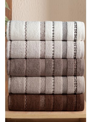 DNZGÜLCAN 5'li Izem Etnik Desen %100 Pamuk El Yüz Havlusu 50X90 cm | Yumuşak Çeyizlik Set, Premium Kalite