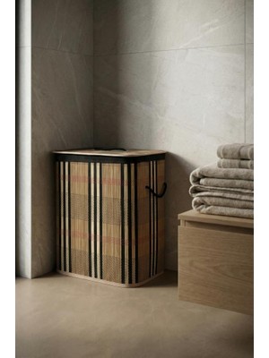 Acar Bambu Dikdörtgen Katlanabilir Kahve Çamaşır Sepeti