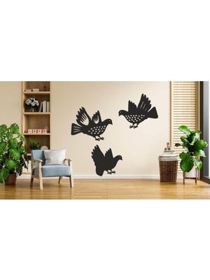 Melbay Lazer Duvar Dekorasyon Ürünleri Ahşap Güvercinler Dekoru