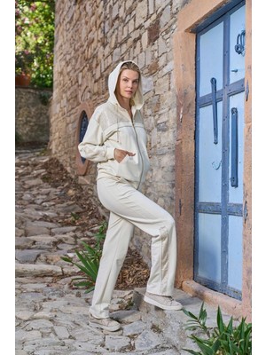 Cossy By Aqua Aqua 26005 Pul Payet Detaylı Kapüşonlu Eşofman Takımı