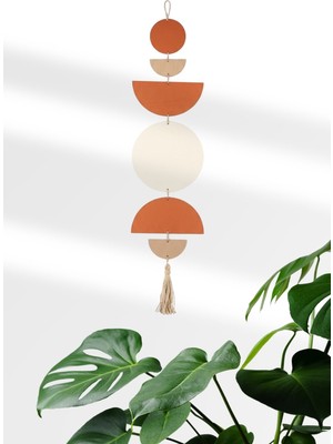 Home All Bohem Tarz El Yapımı Ahşap Geometrik Duvar Süsü | Minimalist Dekoratif Askı