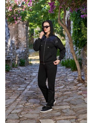 Cossy By Aqua Aqua 26005 Pul Payet Detaylı Kapüşonlu Eşofman Takımı