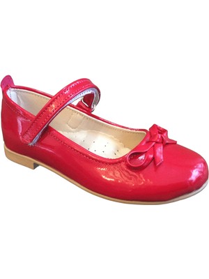 Ortopedikal Pmk Emt Patik Kırmızı Rugan Babet Bıyık Fiyonk Kız Çocuk  Ayakkabı Abiye Fantazi Düğün