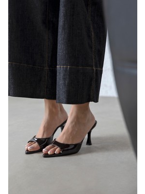 Straswans Franco Kadın Topuklu Rugan Sandalet Kahve