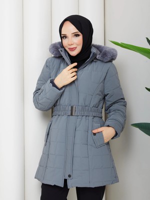 Eslemnur Nova Kumaş Şişme Mont 85CM