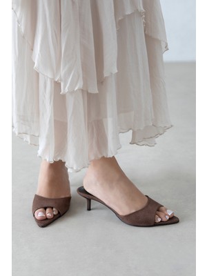 Straswans Randall Kadın Topuklu Süet Sandalet Kahve