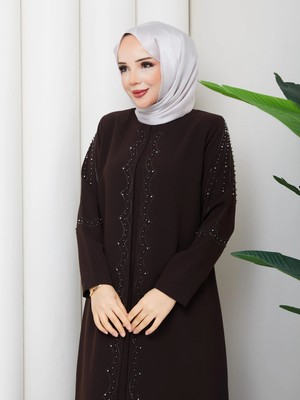 Eslemnur Yelpaze Taşlı Büyük Beden Anne Elbisesi