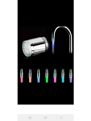 Rebound LED Işıklı Renk Değiştiren Musluk Başlığı Aparatı Pilsiz