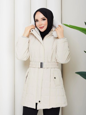 Eslemnur Nova Kumaş Şişme Mont 85CM