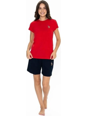 U.S. Polo Assn. 20000 Kadın Yuvarlak Yaka Şortlu Pijama Takım