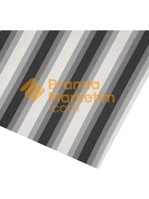 Branda Marketim Pamuklu Balkon Brandası/gri Çizgili Kuşak