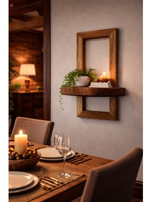 Efholde Masif Ahşaf Dekoratif Raf