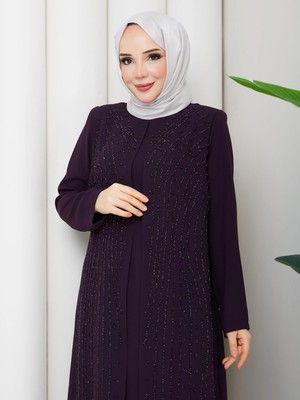 Eslemnur Elbise Yağmur Taşlı Anne Elbisesi