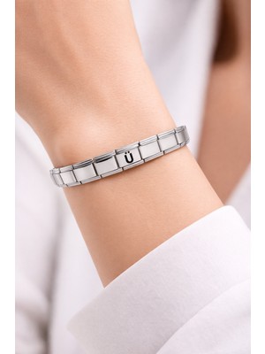 İntora Kişiye Özel Ü Harfli Çelik Bileklik – Paslanmaz Çelik Bilek, Zarif ve Harf Bileklik