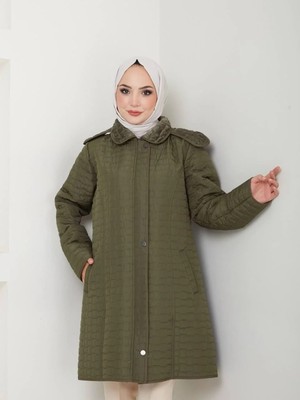 Eslemnur 90 cm Içi Velboalı Kapitone Mont
