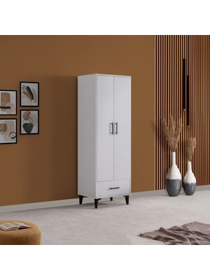 Dolap, Alaska 2 Kapaklı Çekmeceli Askılıklı Dolap