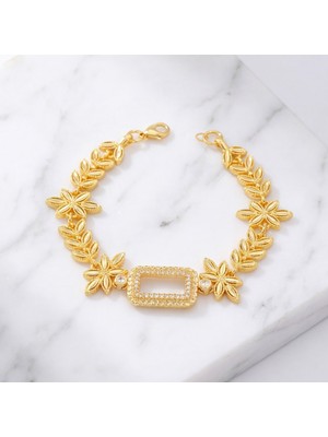 ferizz altın kaplama  gram çerçeve bileklik blk-1266