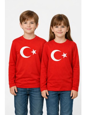 Monox Çocuk Uzun Kol Bayrak Baskılı Unisex Sweatshirt