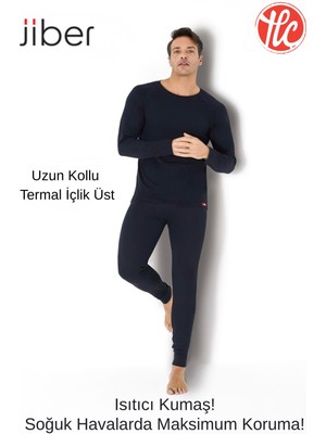 Jiber 173 Erkek Yuvarlak Yaka Uzun Kollu Isıtıcılı Termal Içlik Üst
