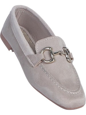 Ayakcenter Alya 01 Vizon Süet Kadın Babet