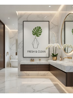 Safir Design Modern Banyo ve Spa Dekoru Siyah Çerçeveli Tablo