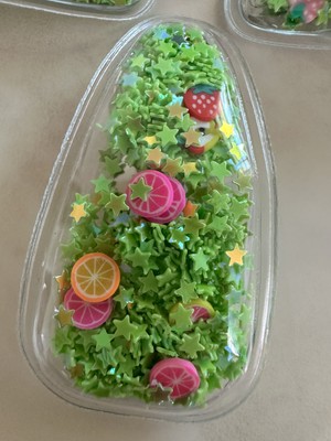 Ekinoksen Şeffaf 4lü Içi Meyve ve Yıldızlı Parıldayan Hareketli Saç Tokası