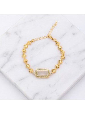 ferizz altın kaplama  gram çerçeve bileklik blk-1265