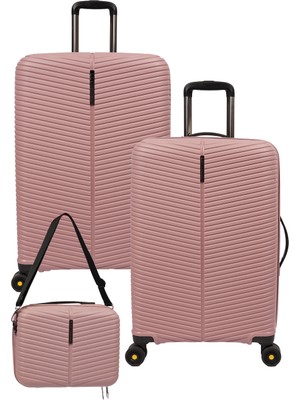 Ççs 5224 Orta+Kabin+Makyaj 3'lü Travel Valiz Seti