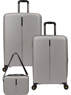 Ççs 5224 Orta+Kabin+Makyaj 3'lü Travel Valiz Seti