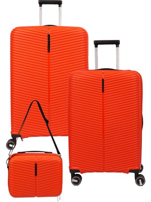 Ççs 5224 Orta+Kabin+Makyaj 3'lü Travel Valiz Seti