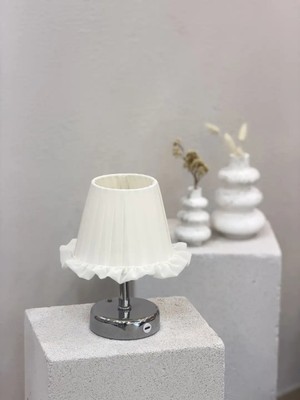 Maison Avf Osmanlı Ipeği Fırfırlı Kablosuz Şarjlı Masa Lambası – Alt Gümüş