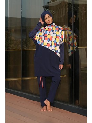 Tesmay Sporcu Likra Hızlı Kuruyan Kumaş Omuzdan Fermuarlı Tam Tesettür Kadın Mayo 3051