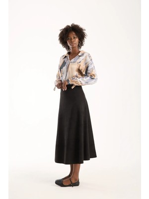 Win Moda Yeni Sezon Mevlana Süet Uzun Kloş Etek Yüksek Bel Lastikli Iç Göstermeyen Mevlana Serisi S/xl 7 Renk